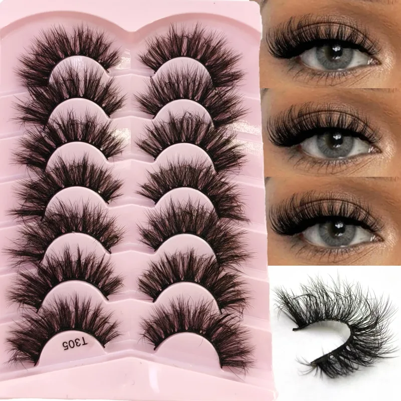 Fluffy Lashes Mink False EyelashesThick Cat Eye Makeup Long Natural Volume 3d Eyelashes Extension Wholesale Mink Eyelashes — image 25