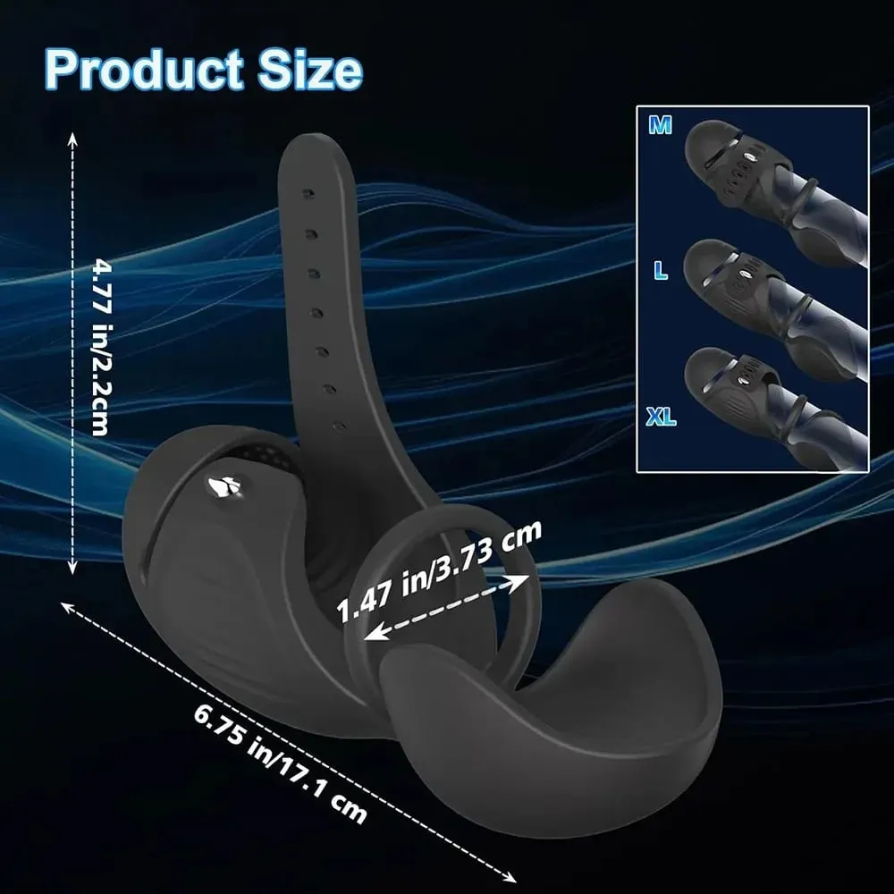 Négy az egyben állítható férfi maszturbátor pénisz vibrátor edző pénisz edző simogató kakasgyűrűvel here maszturbátor szexjátékok — image 6