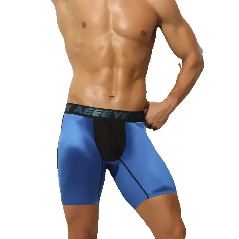 Panlalaking Kasuotang Panloob na Pagpahaba Ice Silk Sport Boxers Underpants Sexy Toy Mens Panties Running Loose Lingerie Big Size Boxer Shorts — image 5