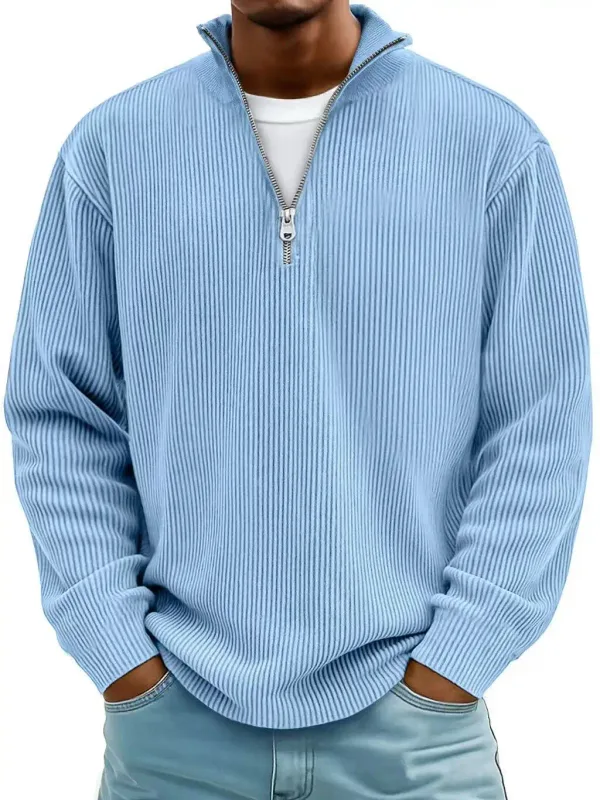 Panlalaking Autumn Winter Stand-Collar Zip-Up Sweatshirt Loose Long Sleeve Casual Daily Outdoor Fashion Trendy Panlalaking Panlabas na Kasuotan — image 9