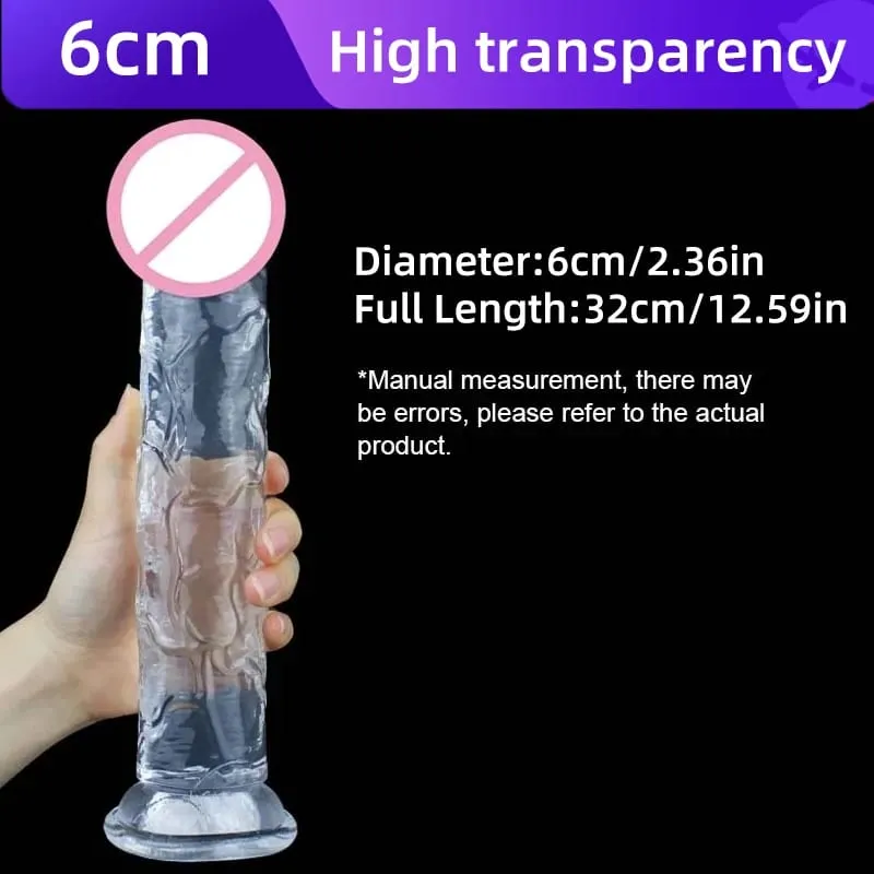 Transparent Big Dick 13 Sizes Realistic Jelly Dildo Women Gay Anal Sex Toys Soft Clitoris Vaginal Masturbators Penis Suction Cup — image 10