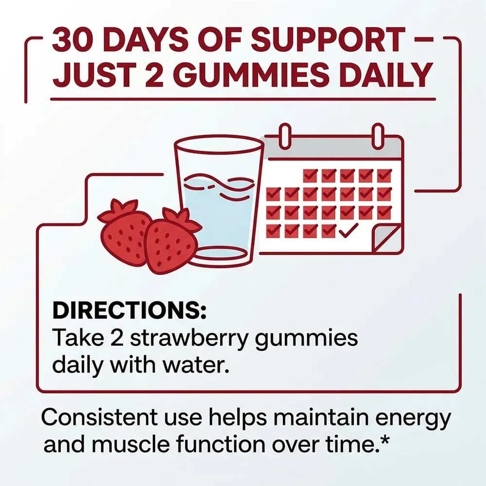 Creatine Monohydrate Gummies 5g for Men & Women To Support Muscle Strength Recovery Cognitive Health & Memory — image 7