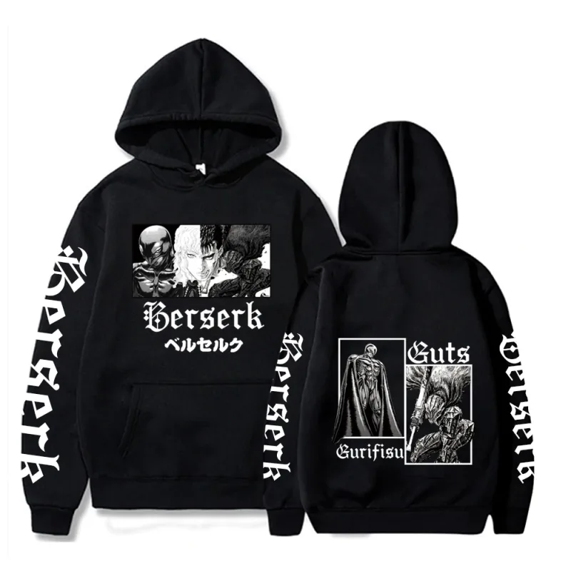 Berserk Zipper Hoodies Lalaki Babae Long Sleeve Sweatshirt Fleece Oversized Jackets Coats Nakakatuwang Berserk Japanese Anime Streetwear — image 13