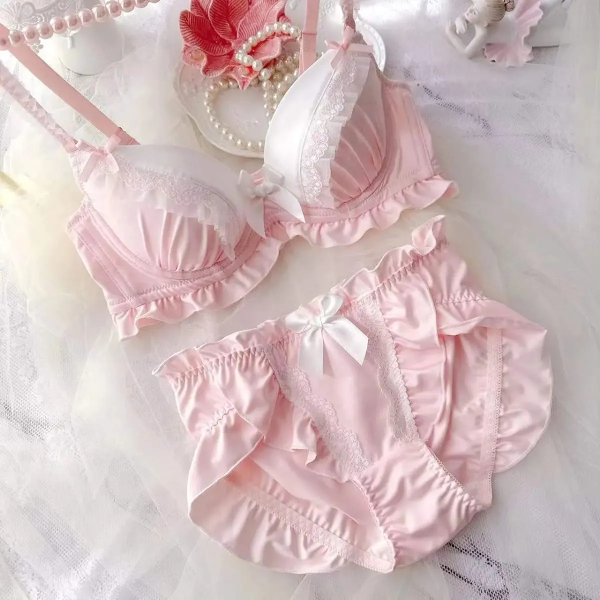 Bordado push up lingerie feminina copos finos estilo universitário estudante sutiãs meninas bonito reunido sexy conjunto de sutiã — image 6