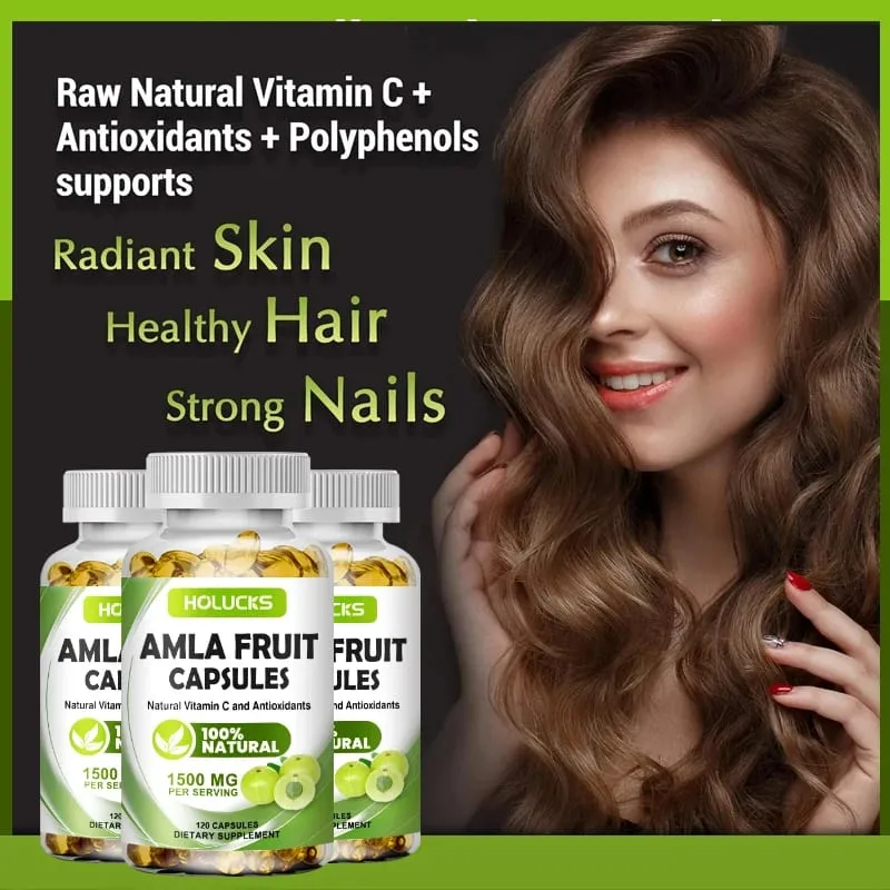 Amla Vitamin Supplements Supports Metabolism Detox & Digestion Collagen Booster Provides Cellular Defence Skin Hair Health