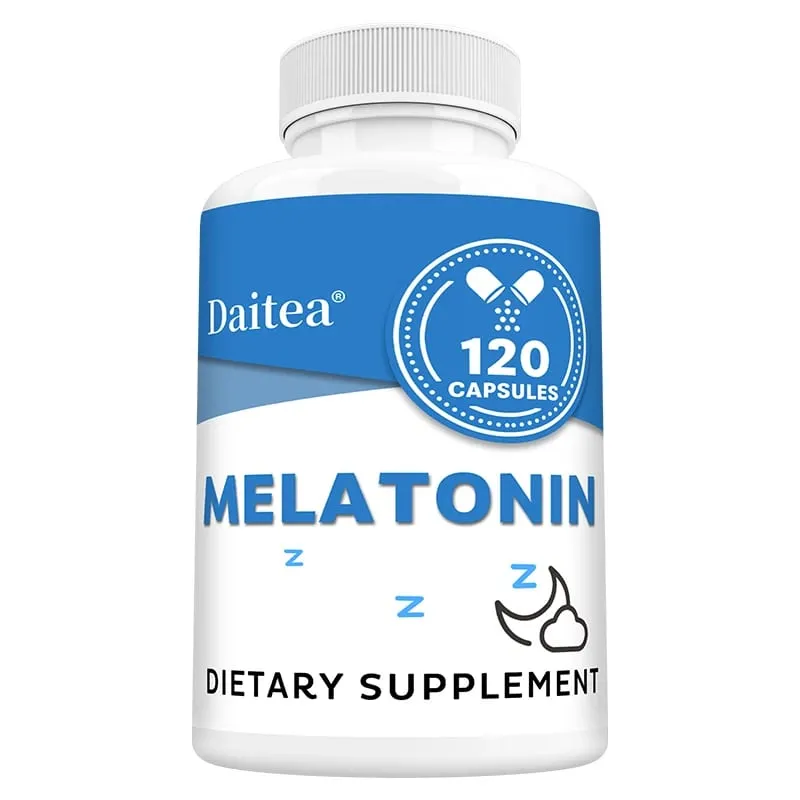 Capsule di integratori di melatonina da 5 mg - Supporto naturale per il sonno, rilassamento e calma, promuovono la qualità del sonno