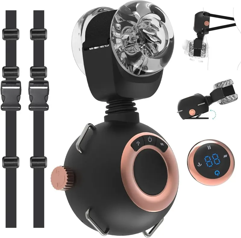 Automatic Male Masturbator with Removable Belt Wearable Adjustable Penis Pump Male Sex Toys Hands Free Masturbators for Men