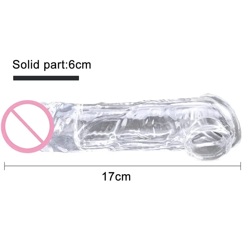 Realistisk Penisförlängning Cock Sleeve Återanvändbar Silikon Penisförstorare Fördröjning Kondomer För Män Dildo Enhancer Sexleksaker Erotisk butik — image 12