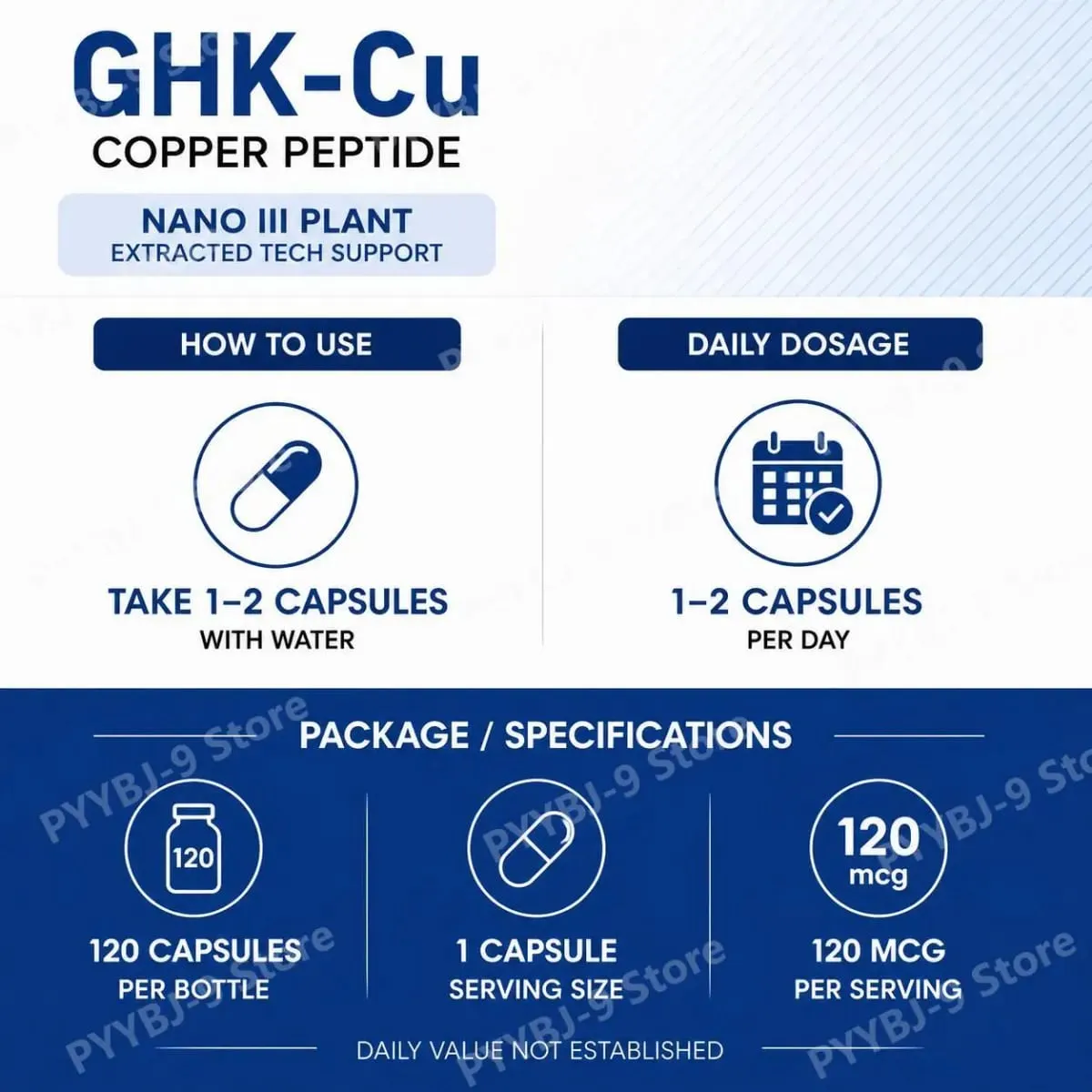 GHK-Cu Copper Peptide Capsules for Skin Repair Support Collagen Metabolism Support and Antioxidant Protection - 120 Capsules — image 6