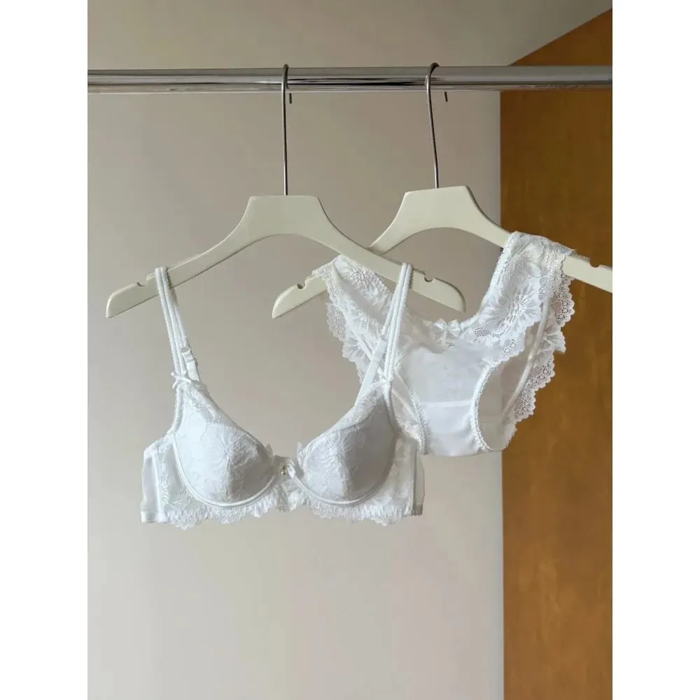 Lila Spets BH Dam Fransk Sexig Broderi Mjuk Bygel Minimizer Push Up Anti Sagging Underkläder BH 32‑38 — image 4