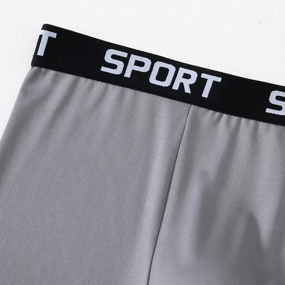 5-piece Set Of Solid Color Fashionable Simple Sports Long Underwear Comfortable Plus Size Flat Corner Pants Cycling Base Shorts — image 7