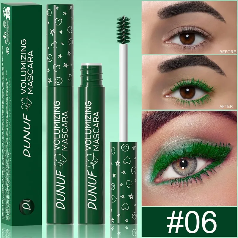 Colorful Eyelash Mascara 5D Silk Fiber Volume Curling Lengthening EyeLashes Extension Purple Blue White Waterproof Eye Makeup