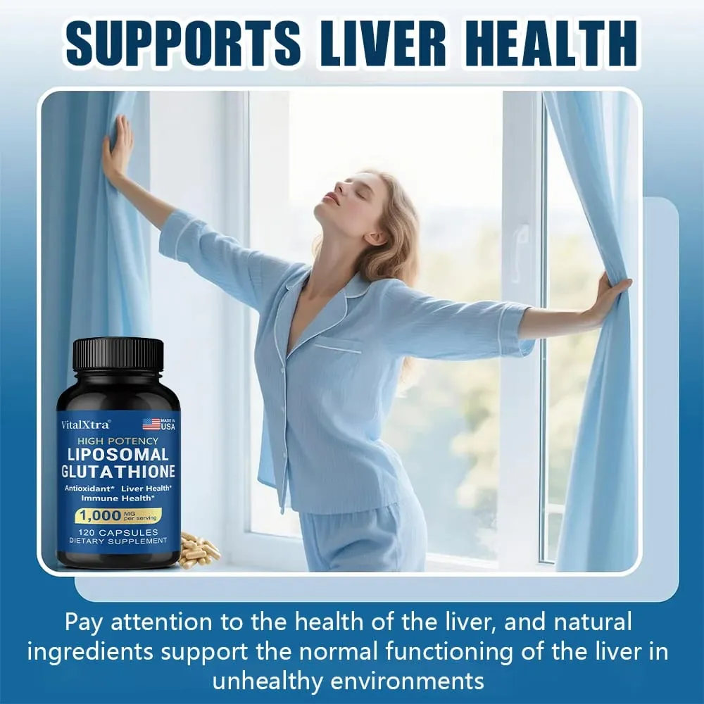 Liposomal Glutathione 1000mg - Vitamin C Antioxidant Supports Liver Immune Brain & Skin Health Enhanced Absorption — image 6