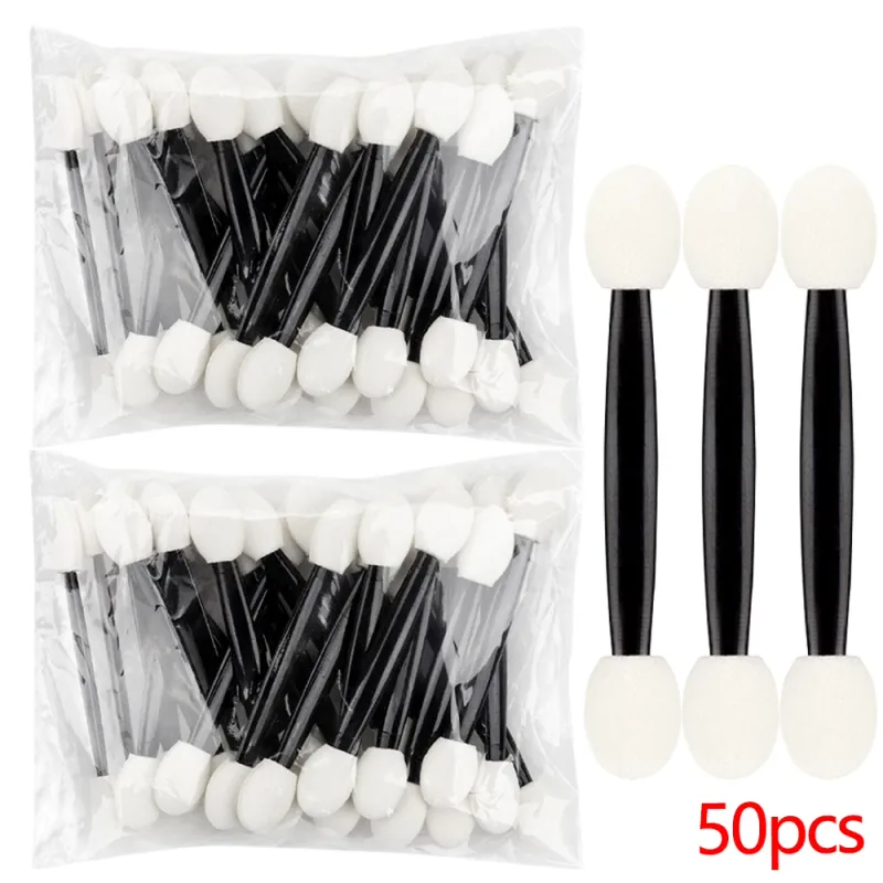 50/100pcs Eyeshadow Applicators White Dual Sides Eye Shadow Brush Makeup Sponge Brushes For Girls Cosmetic Tool Applicators — image 10
