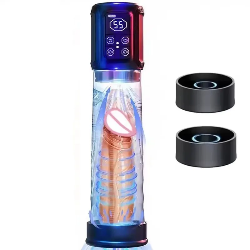Bomba eléctrica para pene, masturbadores masculinos de succión al vacío, extensor Traine, eyaculación retardada, juguete sexual resistente al agua IPX7 para hombres