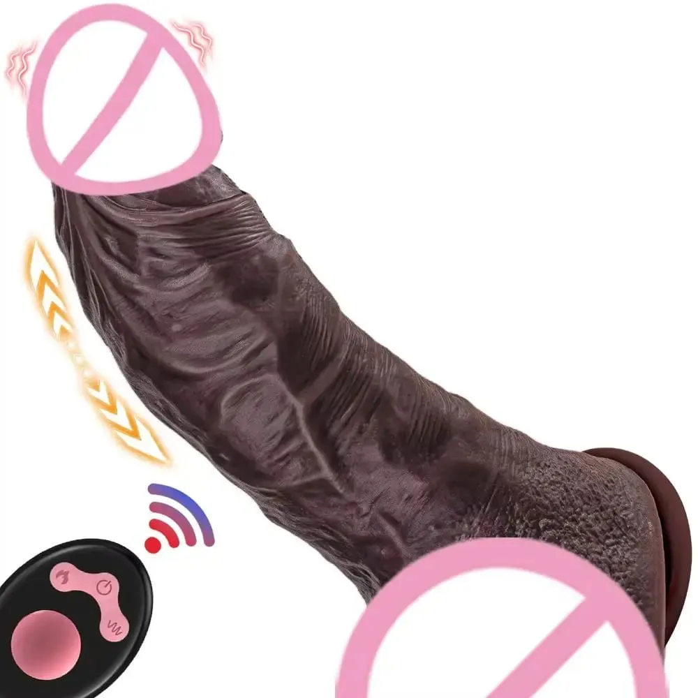 10 Modes Penis Vibrating Rotating Heating Telescopic Thrusting Dildo Vagina Dick Anal Use Unisex Electric / Manual Sex Toys — image 1