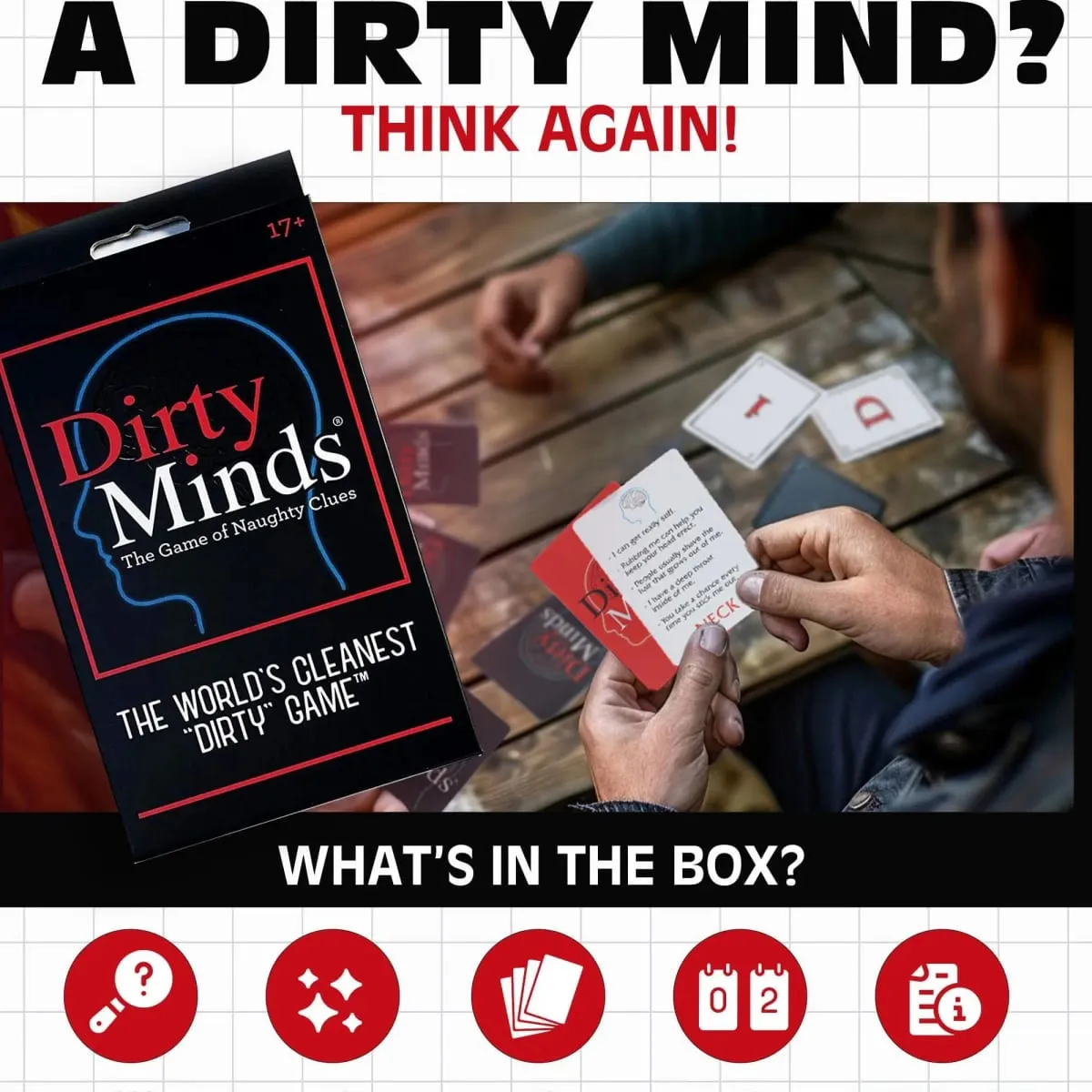 English Dirty Minds Card Game Hilariously Twisted Party Card Games Bachelorette Parties Perfect for Game Night Naughty — image 2