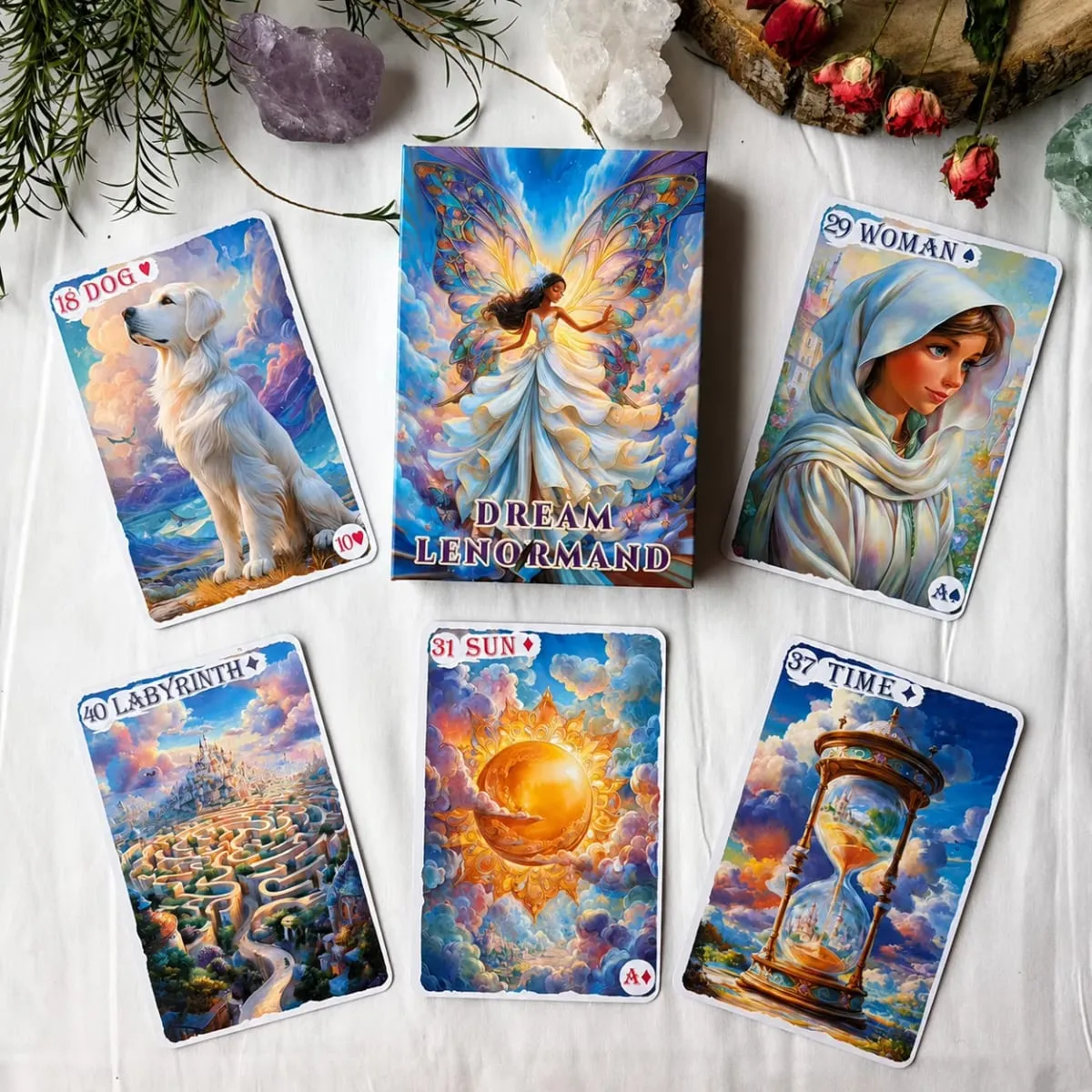 Tarocchi Fantasy Fata Lenormand | Mazzo Lenormand espanso da 42 carte | Perfetto per i principianti | Include la guida digitale