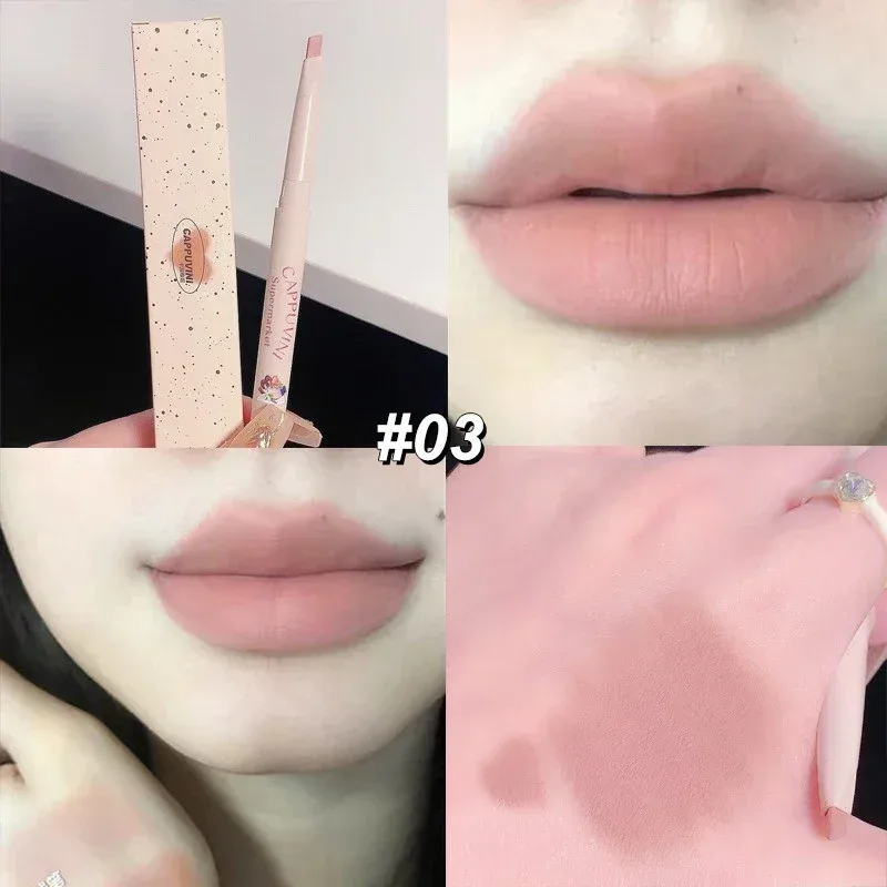Velvet Matte Nude Pink Lipstick Pencil Outline Lip Lipliner Crayon Waterproof Long-lasting Color Lip Liner Smooth Natural Makeup — image 8