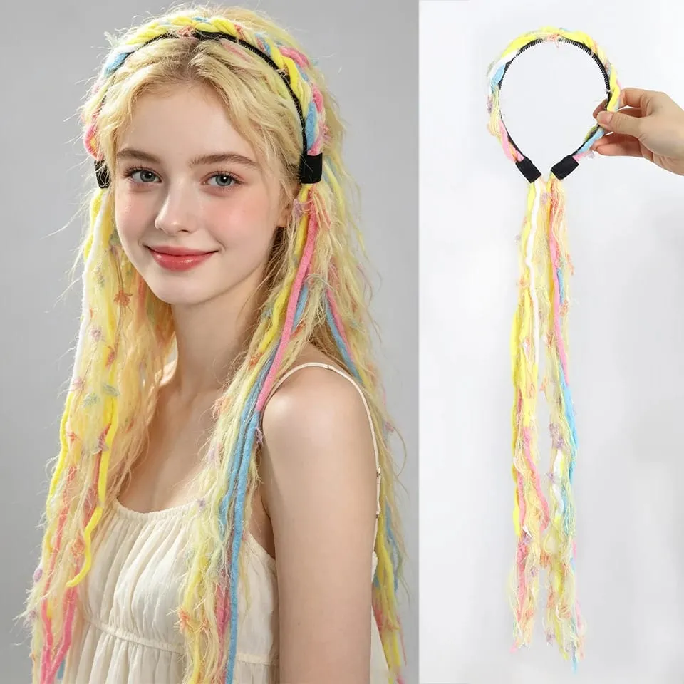 Plush Maillard Colored Long Tassel Headband Bohemian Hair Accessory Suitable for Women's Parties — image 21