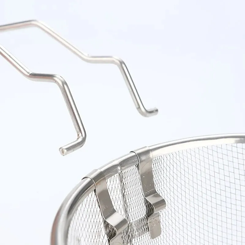 French Chip Frying Strainer Basket Stainless Steel Deep Fry Basket Kitchen Round Fryer Wire Mesh With Handle Wire Colander Nets — image 5