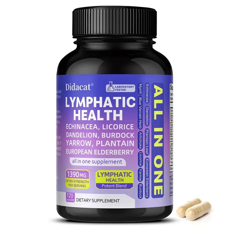 Natural Lymphatic Health Capsules Detox Cleanse Reduce Puffiness Water Retention Support Thyroid Health & Immune Defense