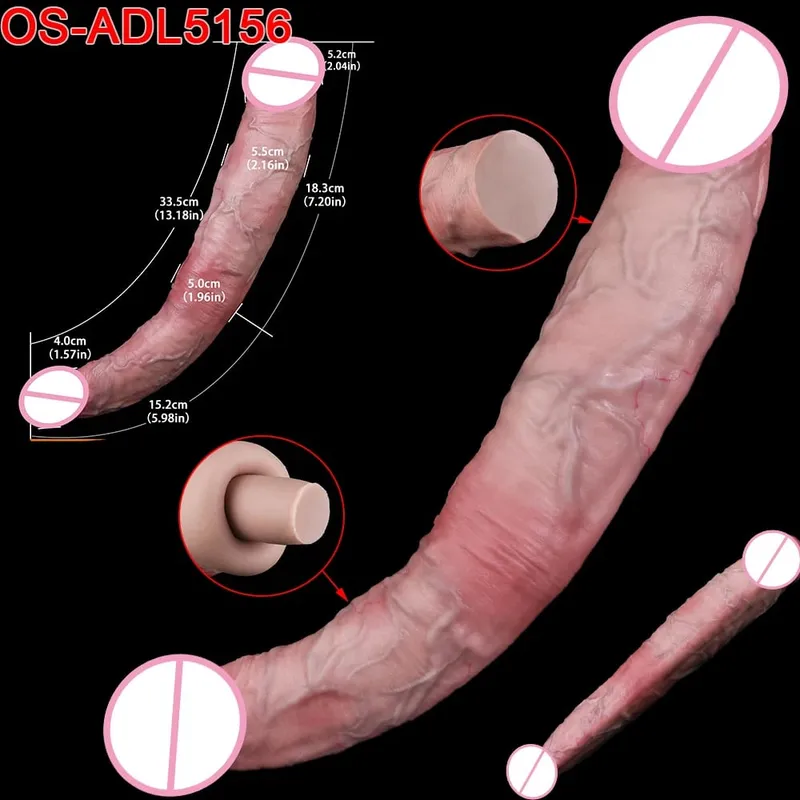 47cm Makatotohanang Mahabang Dildos Double Head Anal Vaginal Stimulator Sex Toy na May Sucker Para sa Lesbian Couples Gay Men Adult Tools — image 16