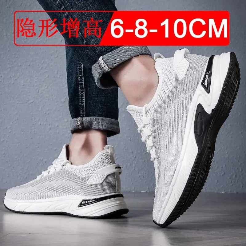 Elevator Shoes Invisible Heightening 8cm. Breathable Mesh Fabric Sports Shoes Heightening Inside for Men's Shoes Size 6cm — image 4
