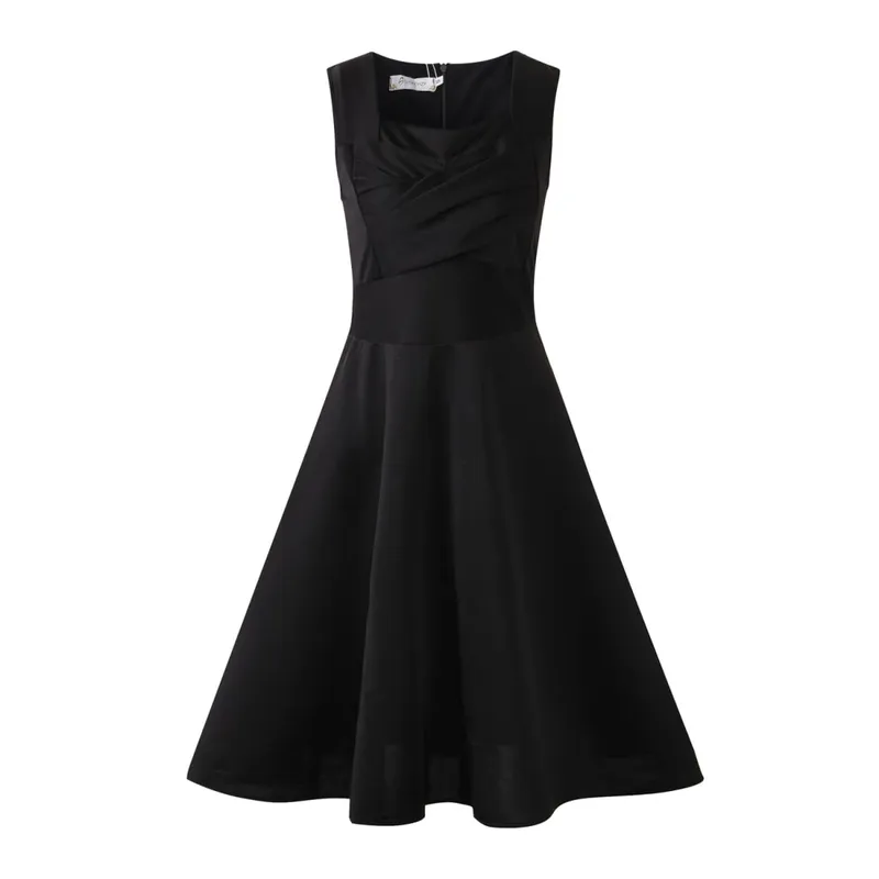 Hepburn Style Vintage Dress New Women Sleeveless Large Swing Sexy Party Dress