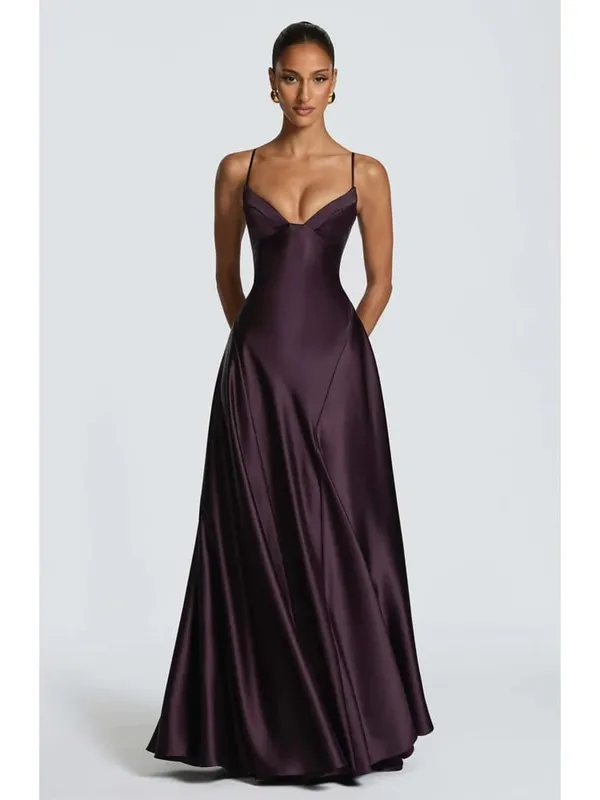 Elegant Scarf Collar Sling Women Summer Dress Solid Sleeveless Off-shoulder Slim Maxi Dresses 2026 Lady Chic Evening Party Gown — image 18