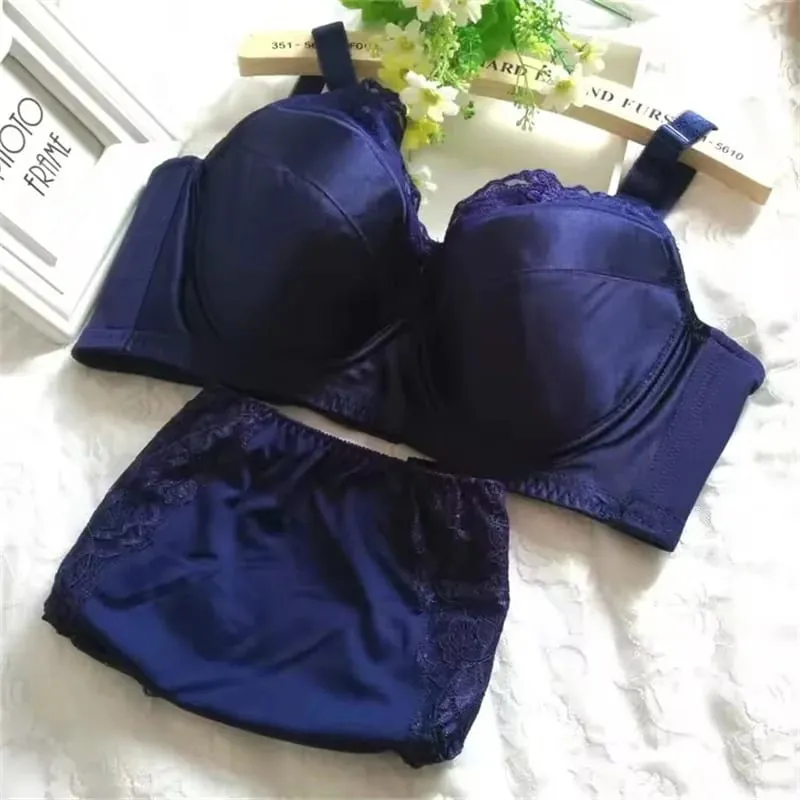 Conjunto de sutiã plus size lingerie feminina b c d e f g h copo roupa interior feminina calcinha briefs 34 36 38 40 42 44 — image 6