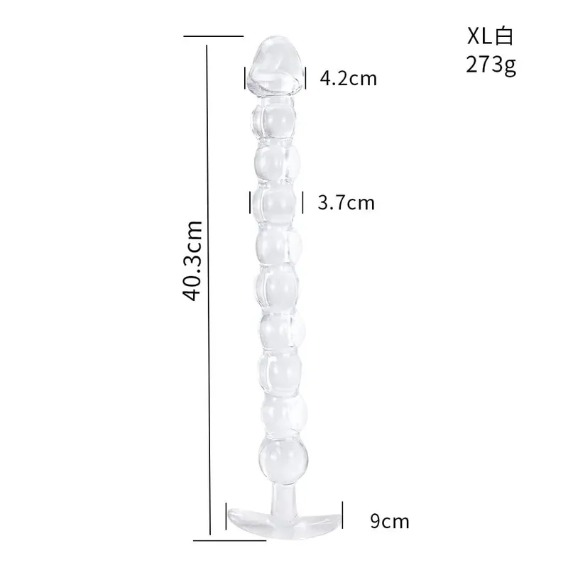 40cm vibrador de vidro pênis artificial pau cristal anal grânulo butt plug massagem próstata masturbar brinquedo sexual para mulheres adultas — image 10