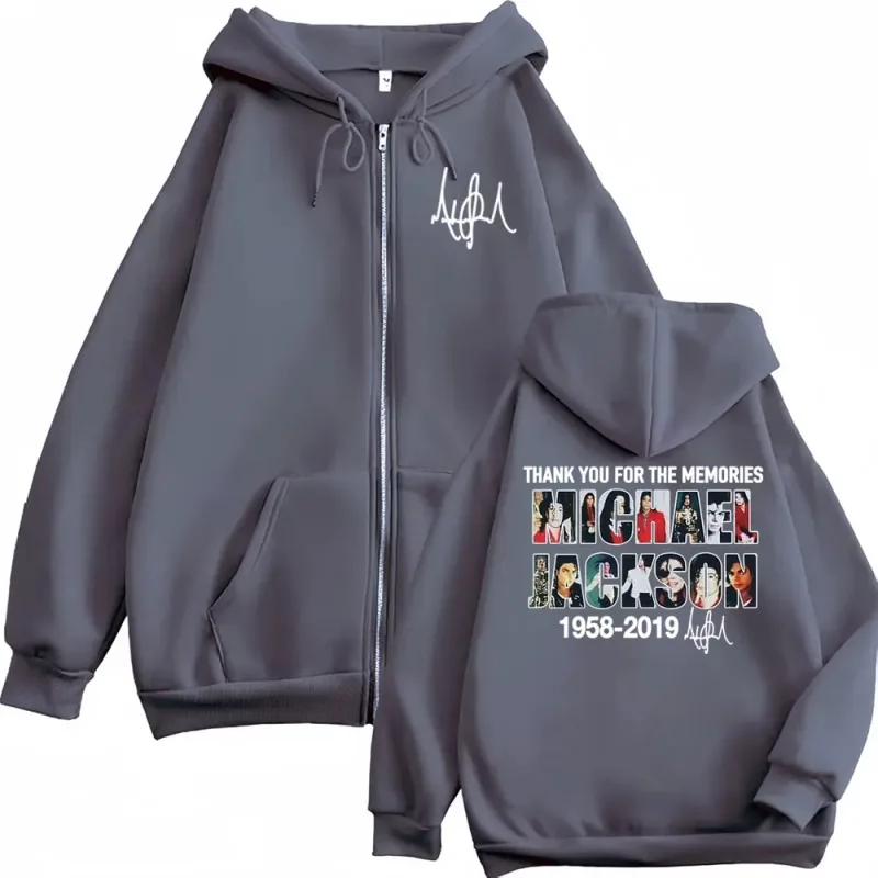 Michael Jackson Thank You for The Memories Zipper Hoodies Men Women Harajuku Fashion Sweatshirt Coats Oversized Zip Up Pullovers — image 3