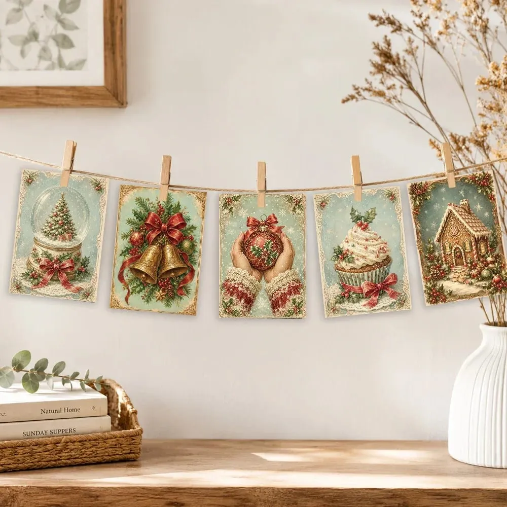 32pcs European-style Christmas postcards wall stickers mailing cards greeting cards DIY postcards commemorative postcards — image 4