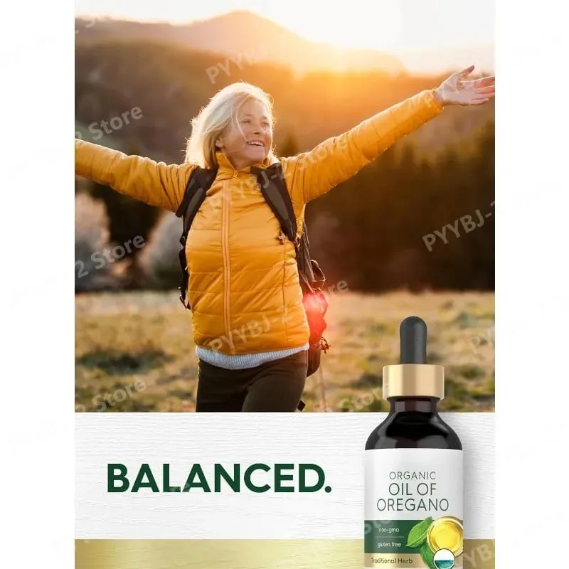 Óleo orgânico de orégano líquido gotas vegan suplemento de ervas saúde não-gmo sem glúten suporte nutricional diário 60ml por garrafa — image 6