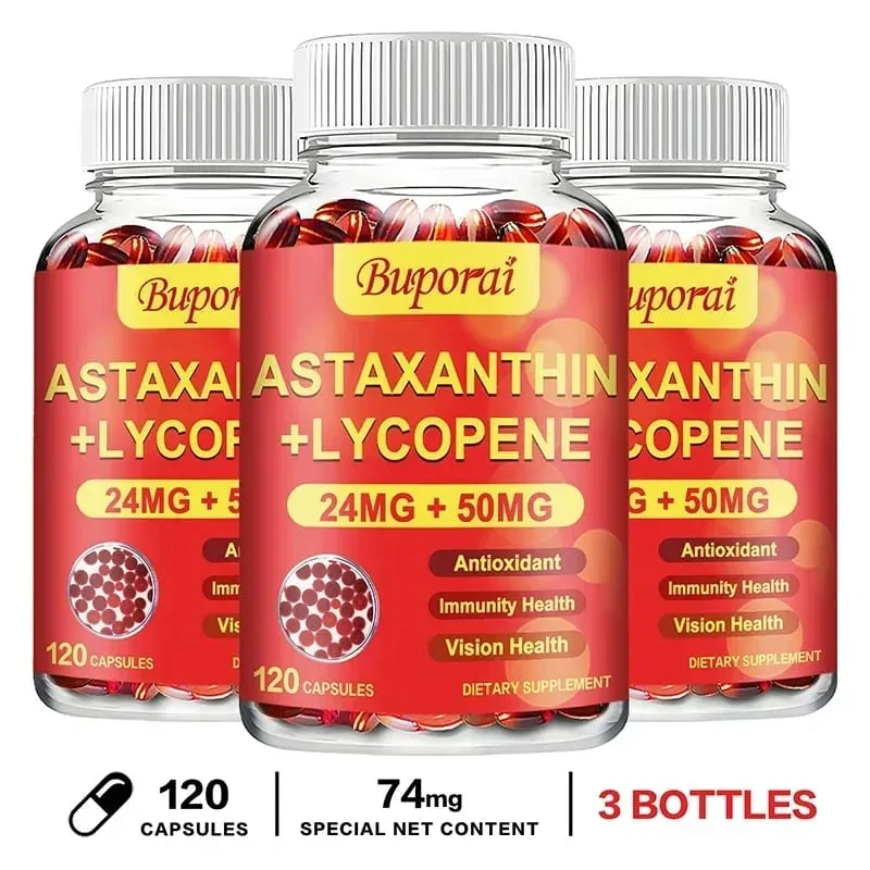 Astaxanthin + Lycopene Capsules - Antioxidant Supports Heart Vision and Prostate Health Improves Immunity — image 8