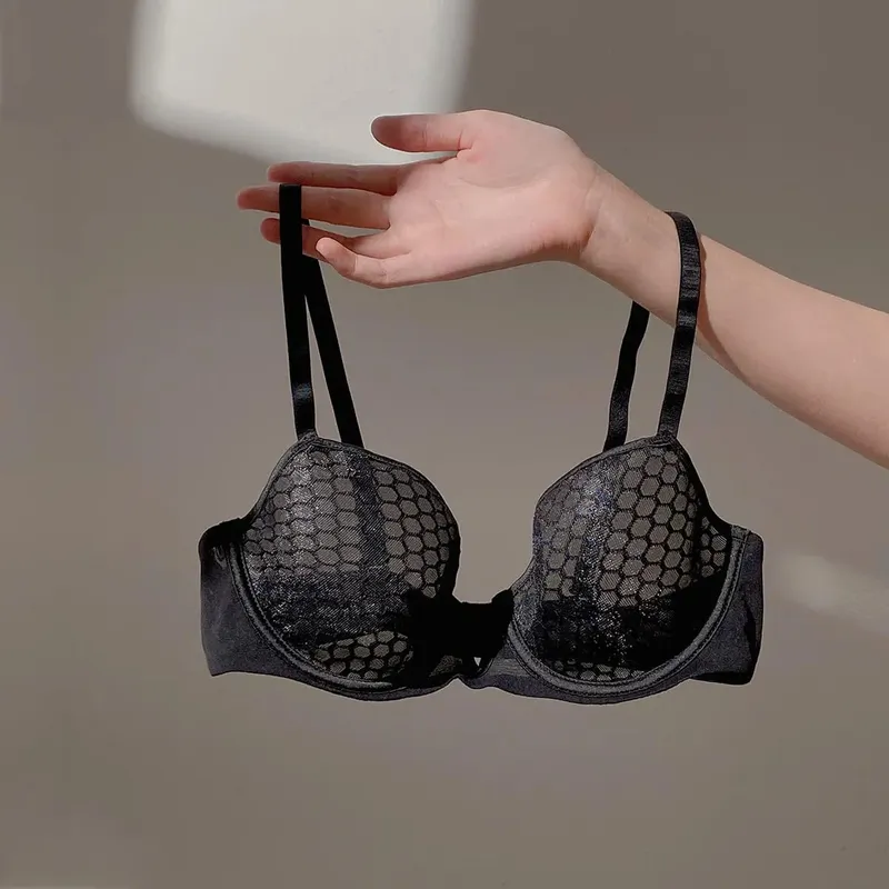 Summer Style Ultra-Thin Minimizer Bra Set Ladies Large Bust Soft Underwire Side Support Anti-Sagging Everyday Lingerie