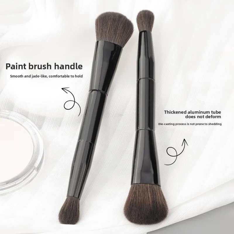 1PC Double Ended Foundation Brush Contour Sculpting Brushes Powder Blush Brush Makeup Brushes Women Cosmetic Tools Facial Brush — image 4