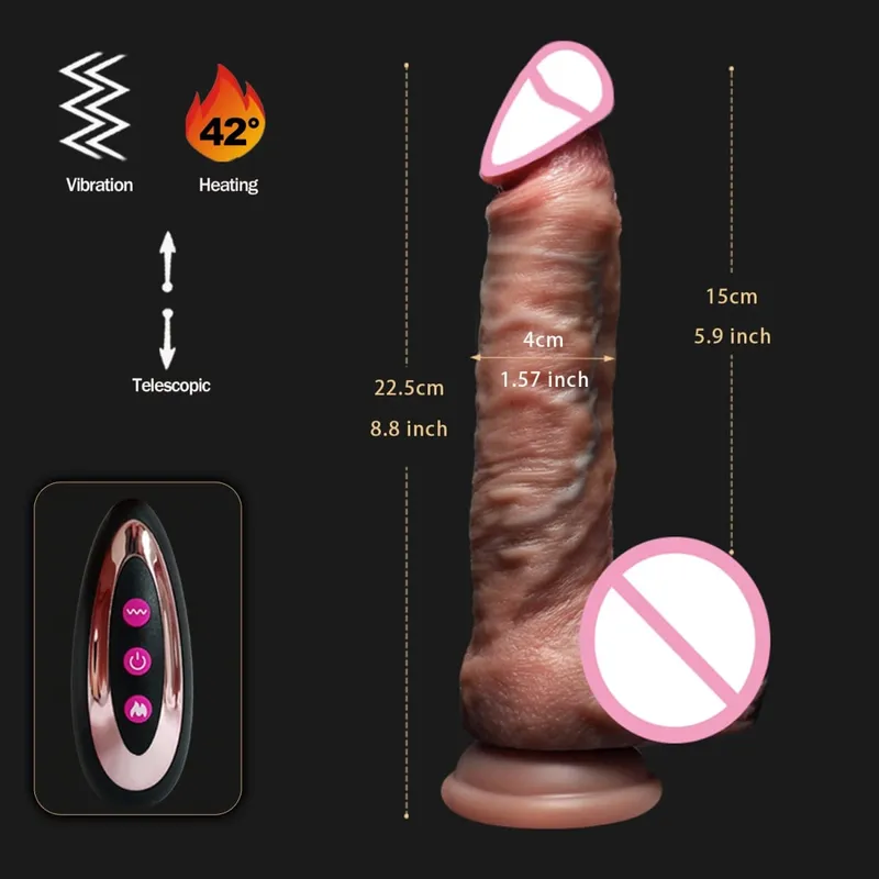 Big Dick Penis Realistic Dildo Telescopic Vibrator Female Masturbator Anal Plug for Women Thrusting Adult Sex Toys Male Sex Shop