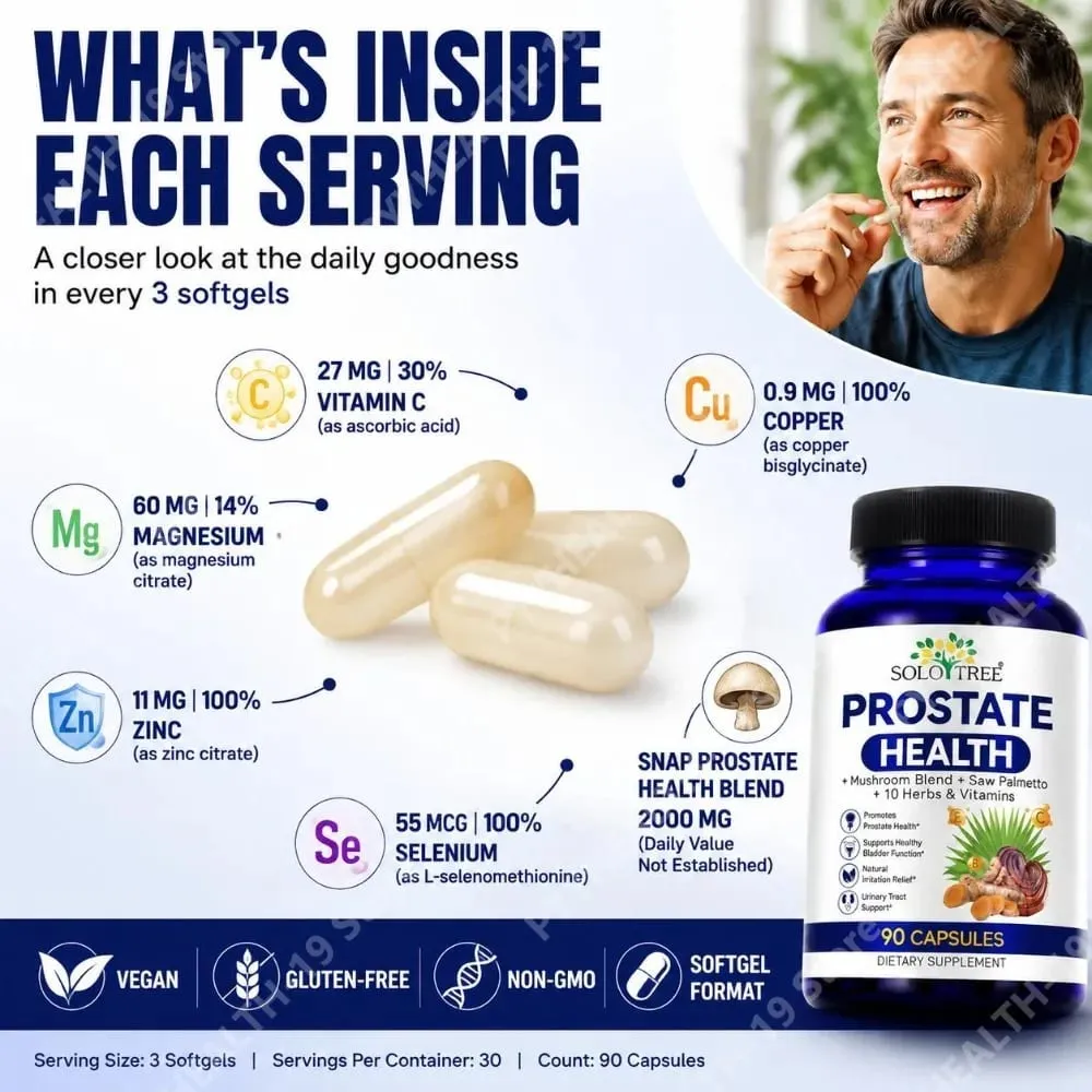Cápsulas de saúde da próstata Saw Palmetto Reishi Urtiga Cúrcuma para bexiga urinária bem-estar e suporte de fluxo masculino 90 contagens — image 6