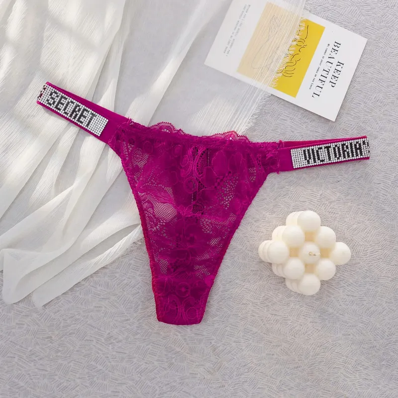 VS Sexy Panties Lingerie Victoria Secret Seamless Lace Thongs For Women Comfortable Breathable High Waist Underwear — image 7