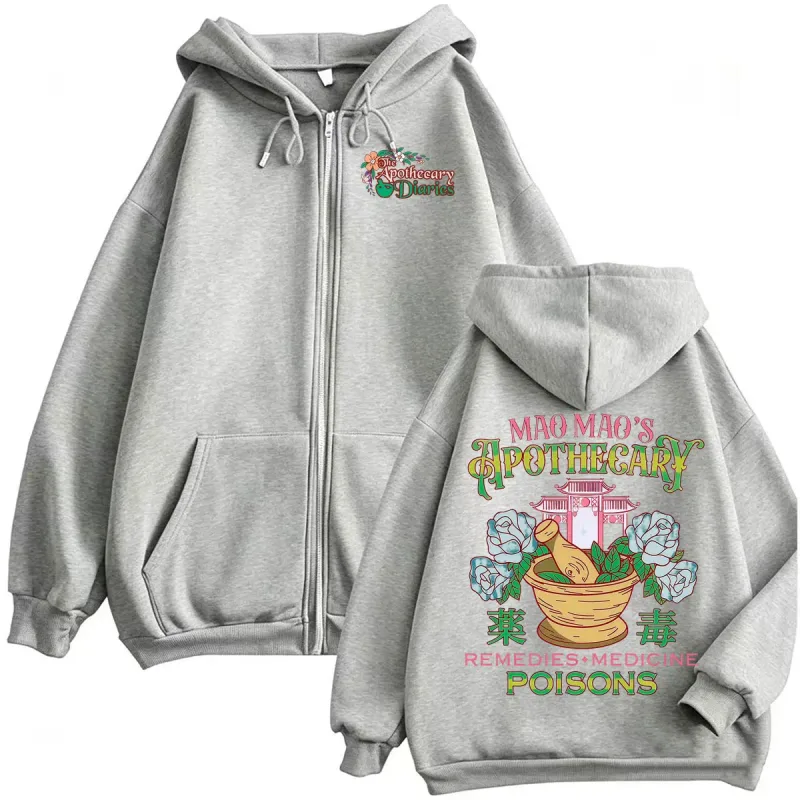 Maomao The Apothecary Diaries Anime Cartoon Sweatshirts Jacket Coats Men Women Fashion Kawaii Harajuku Zipper Hoodies Streetwear