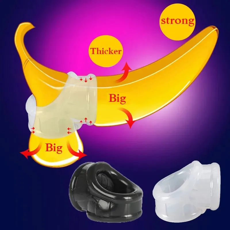 Super Soft Silicone Penis Ring Delay Ejaculation Ball Scrotum Stretcher Triple Cock Ring Cockring BDSM Sex Toys for Men — image 2