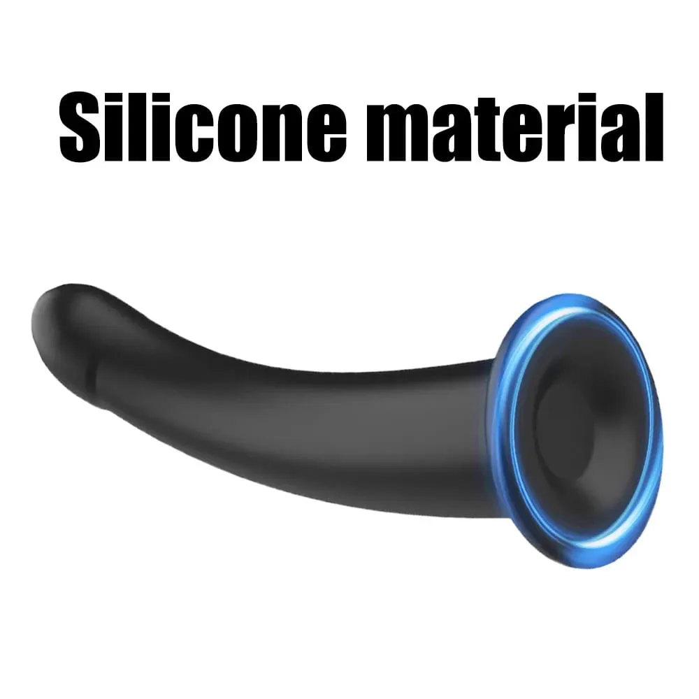Adjustable Silicone Strap On Dildo Harness with Strong Suction Cup Slim Curved Pegging Dildo Wearable Sex Toy for Women Men Cou — image 3
