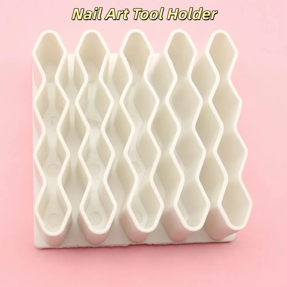 1PC Silicone Nail Tool Organizer Holder Multifunction Wave-Shaped Desktop Storage Rack for Lipstick Brushes & Cosmetics — image 2