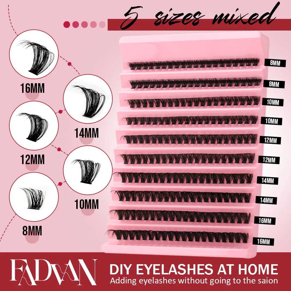 Fadvan DIY 簇狀睫毛混合托盤單睫毛濃密眼睫毛柔軟自然睫毛水貂睫毛簇狀假睫毛 — image 5