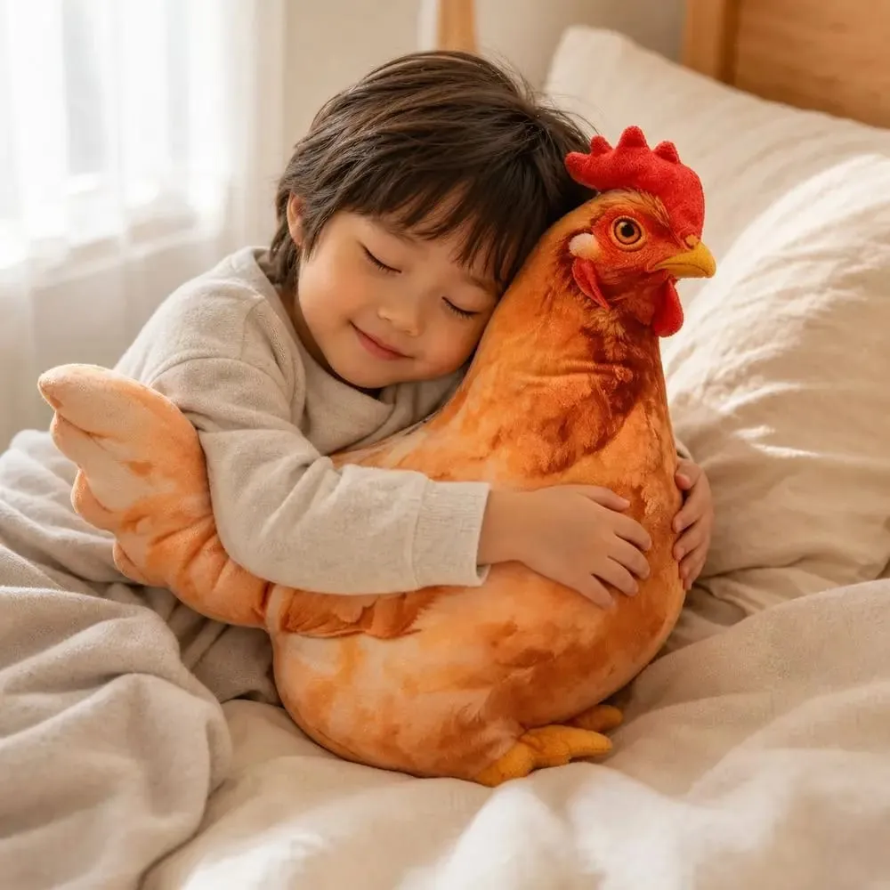 Material Bantal Badan Haiwan 30cm Saiz Tekstur Lembut Kusyen Haiwan Design Comel PP Kapas Isi Ayam Bantal Bantal — image 4