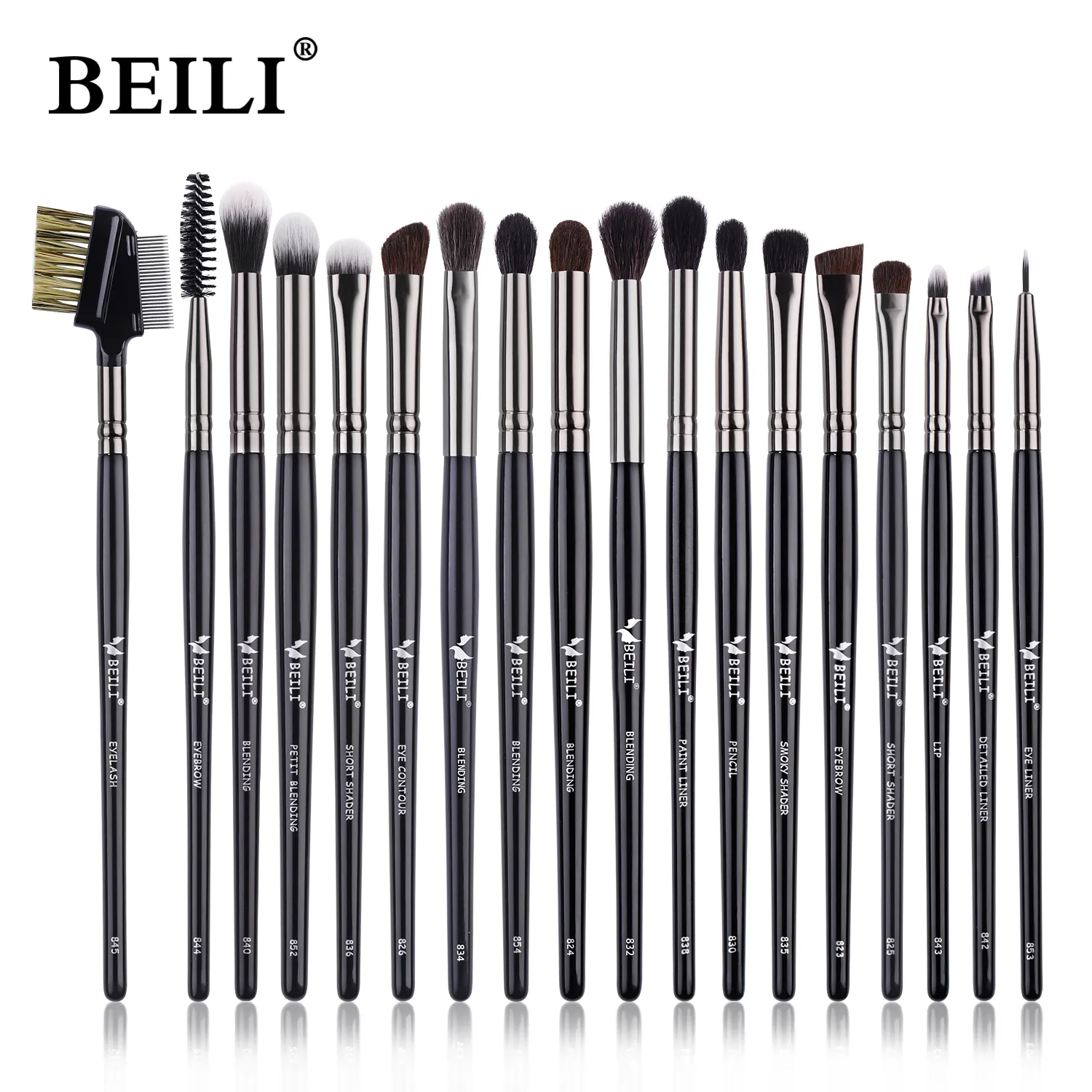 1/3pcs Professional Classic Natural Eye Makeup Brushes Set Eyeshadow Eyebrow Blending Smokey Black Beauty Make up Brushes — image 2
