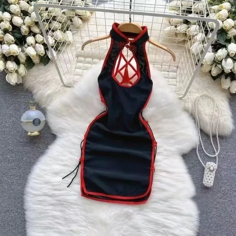 Woman Plus Size Sexy V-Neck Strap Dress Lace Trim Slim Short Dress Women Fashion Comfortable Dress Party Hotsweet — image 29