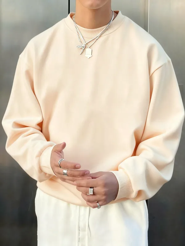 Man'S Fleece Autumn Top Street All-Match Pullovers Comfortable Basics Sweatshirts Sport Casual Sportswears Daily Soft Clothing — image 12